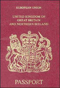 cover page of an UK passport