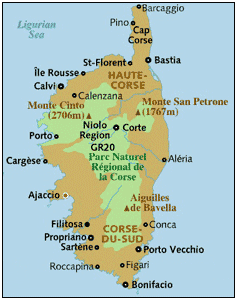 Lonely Planet Corsica map