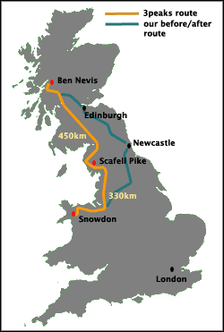 Great Britain 3peaks Map