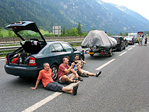 Zácpa na rakouské dálnici