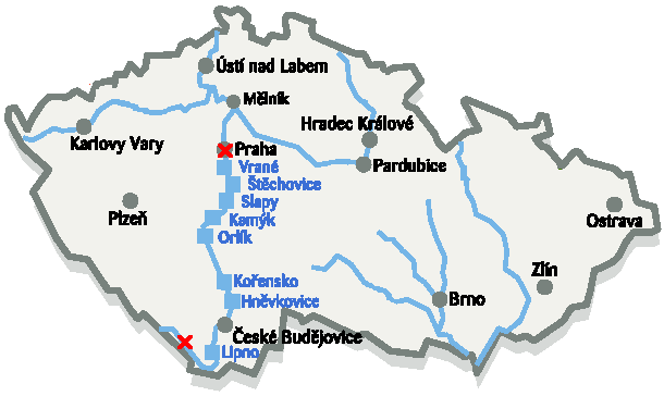 Mapa ČR (Lenora-Praha)